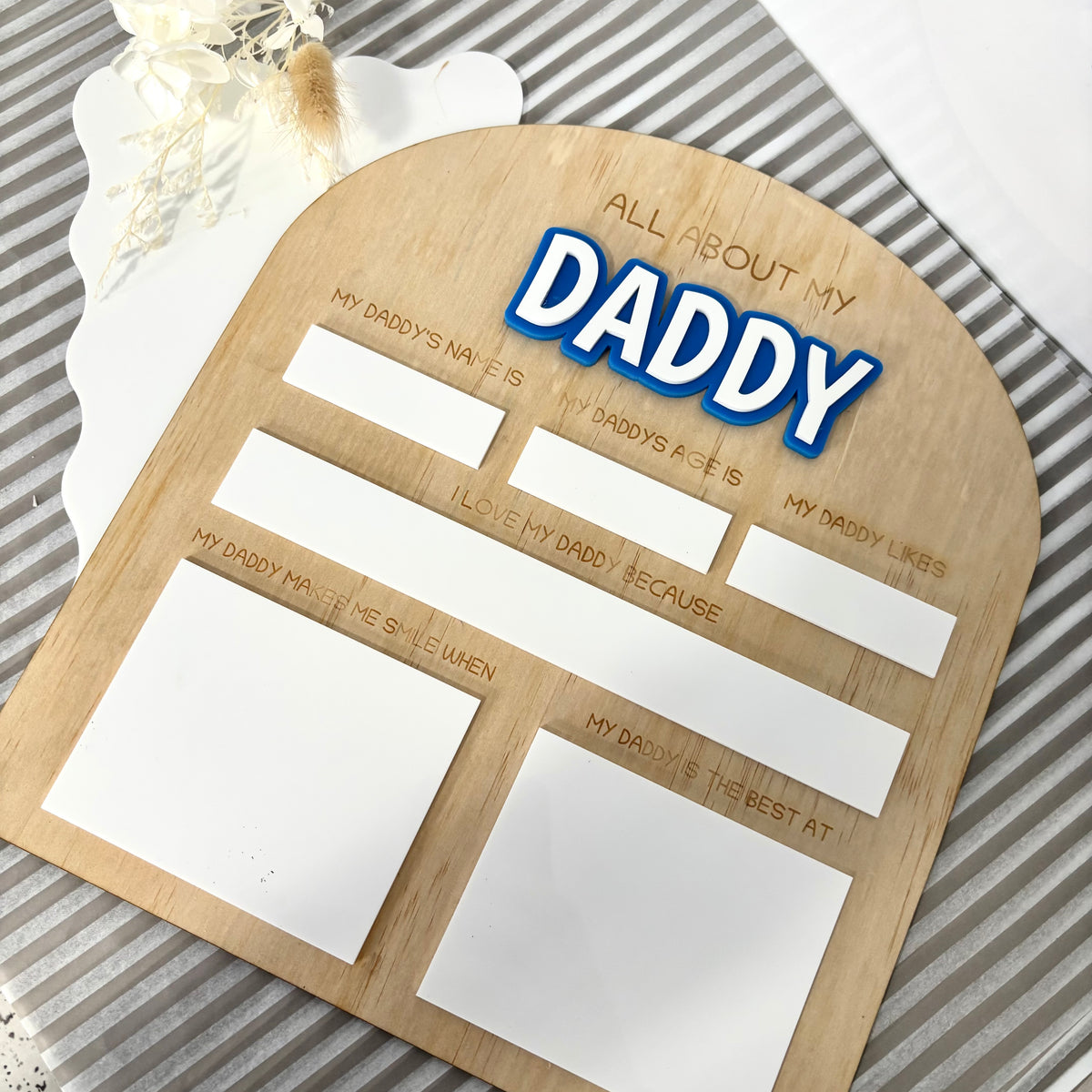 "I Love My Daddy Because" Keepsake Board