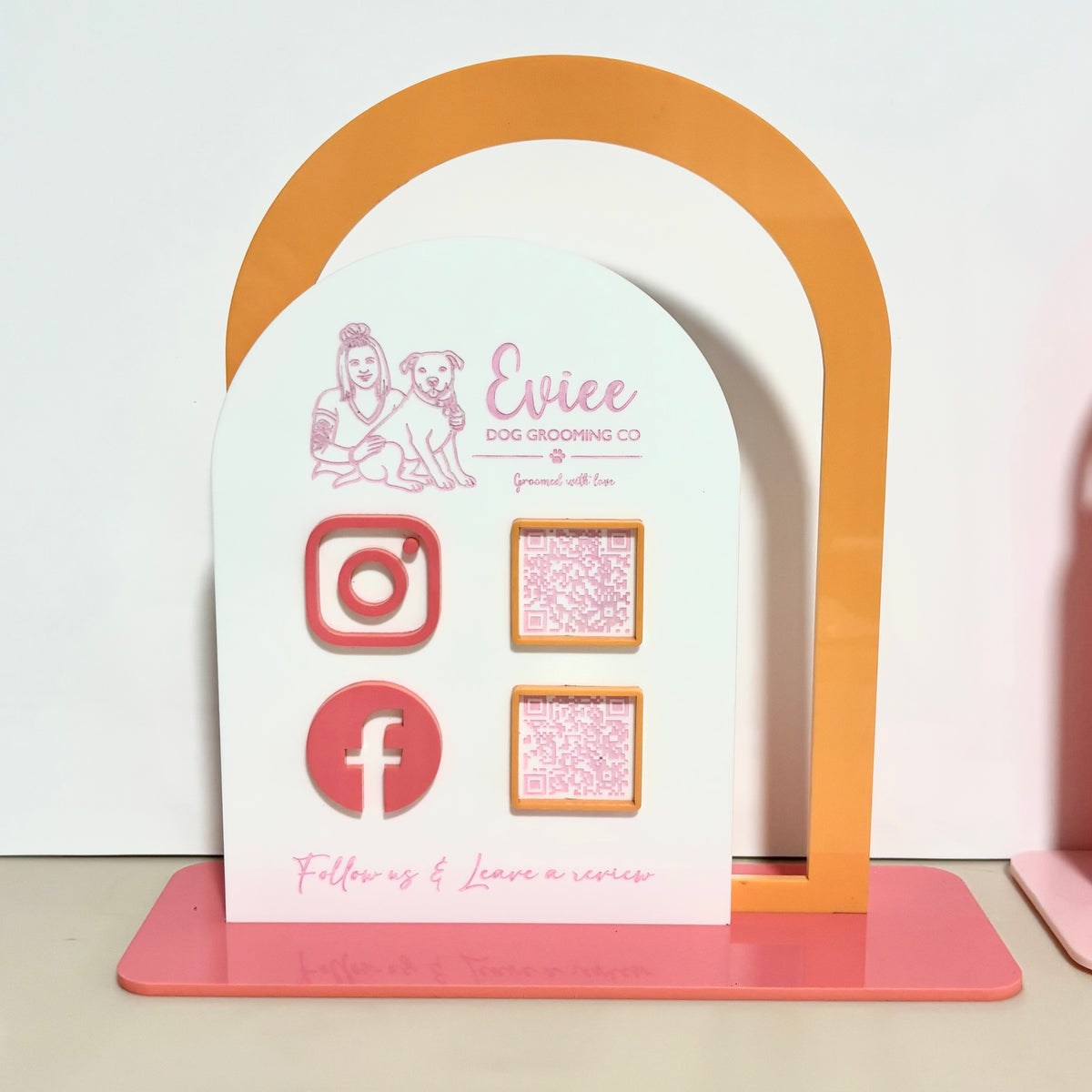 Social Media Review + Follow QR code sign