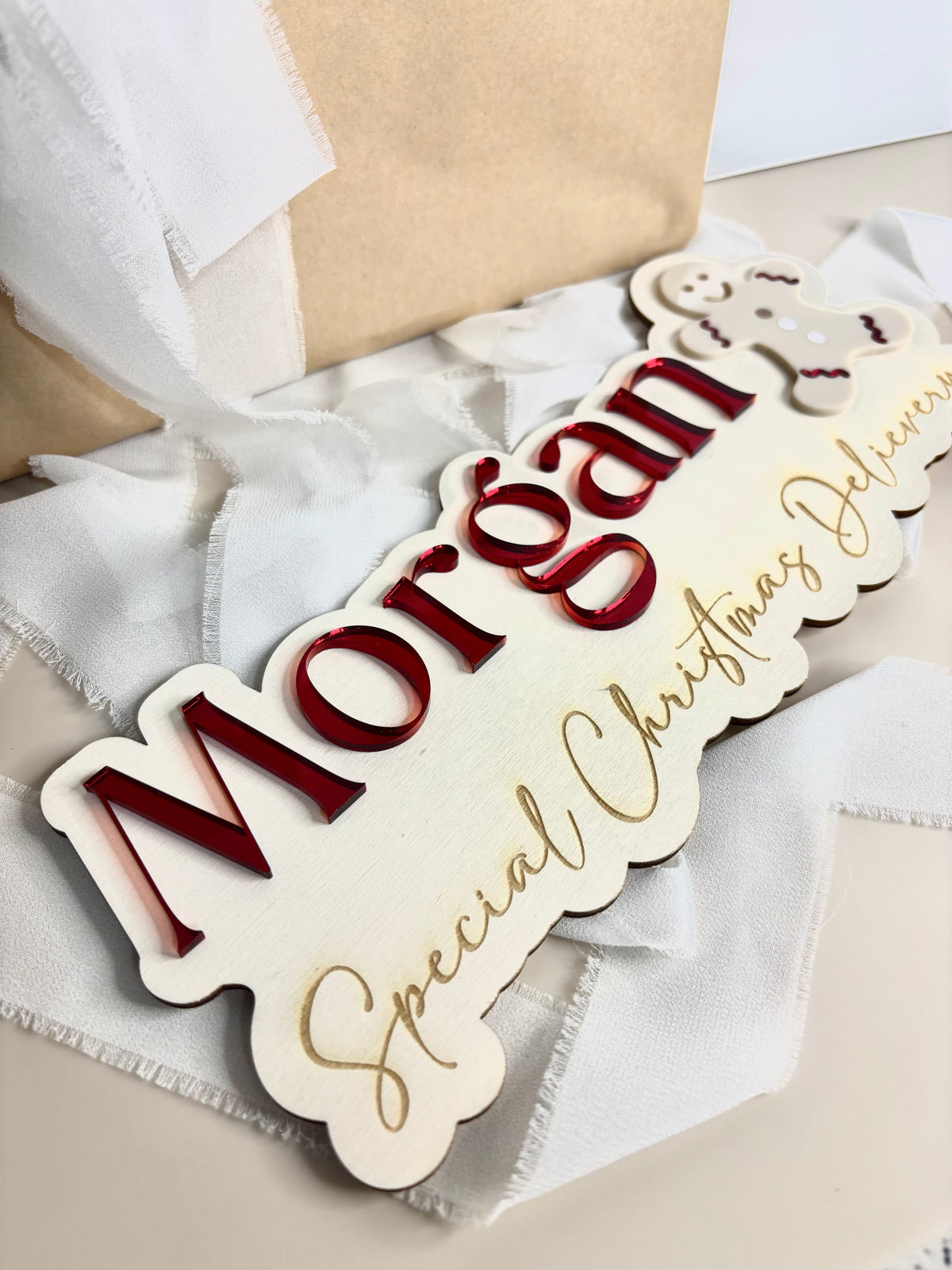 Gingerbread Man Christmas Plaque
