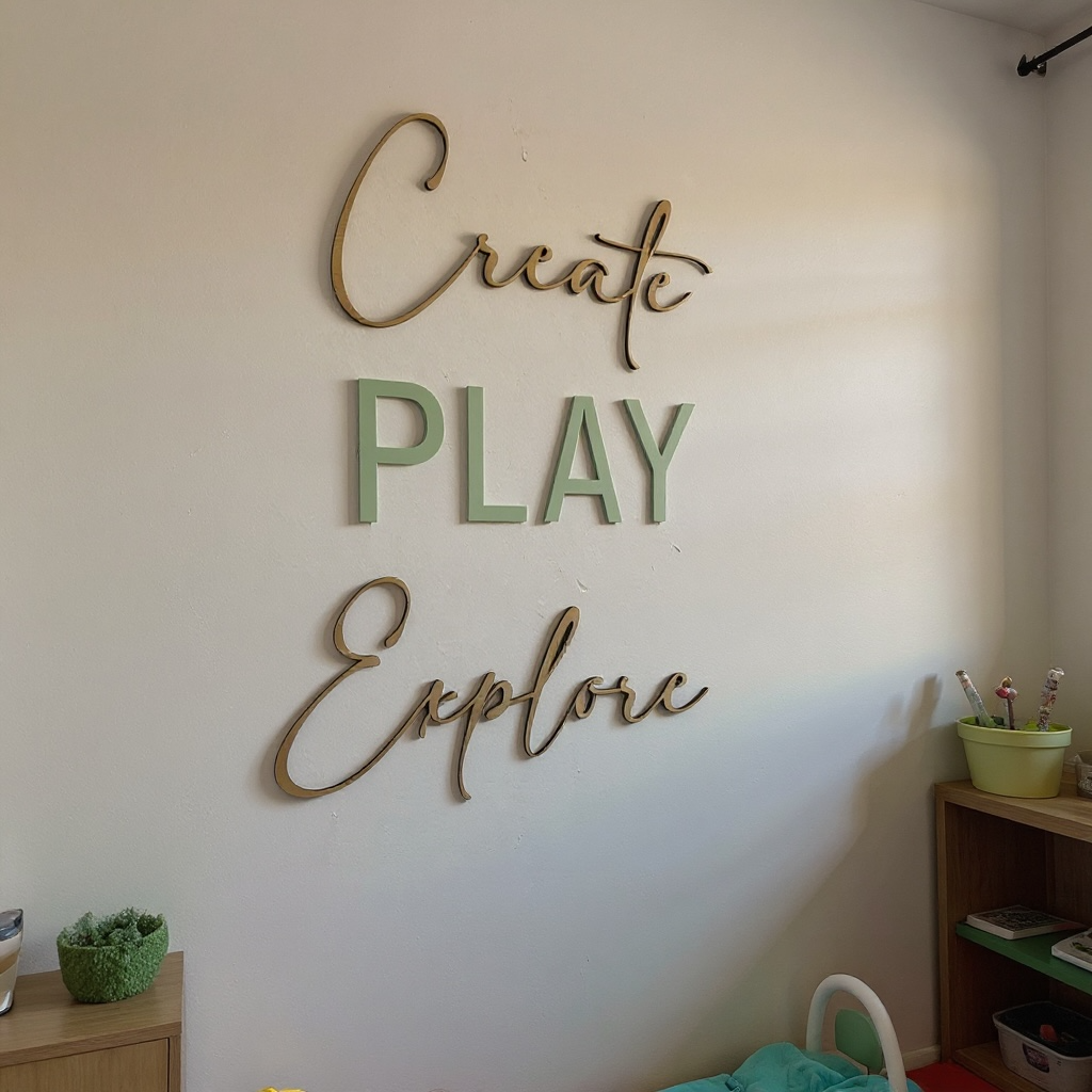 Create Play Explore Art Room Wall Sign