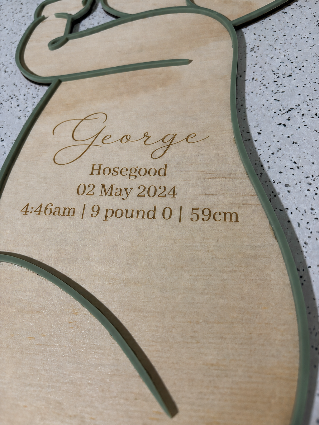 Personalised Baby Keepsake Birth Cutout