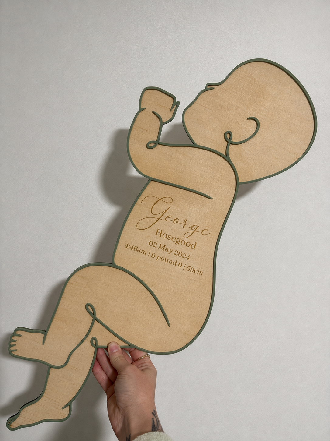 Personalised Baby Keepsake Birth Cutout