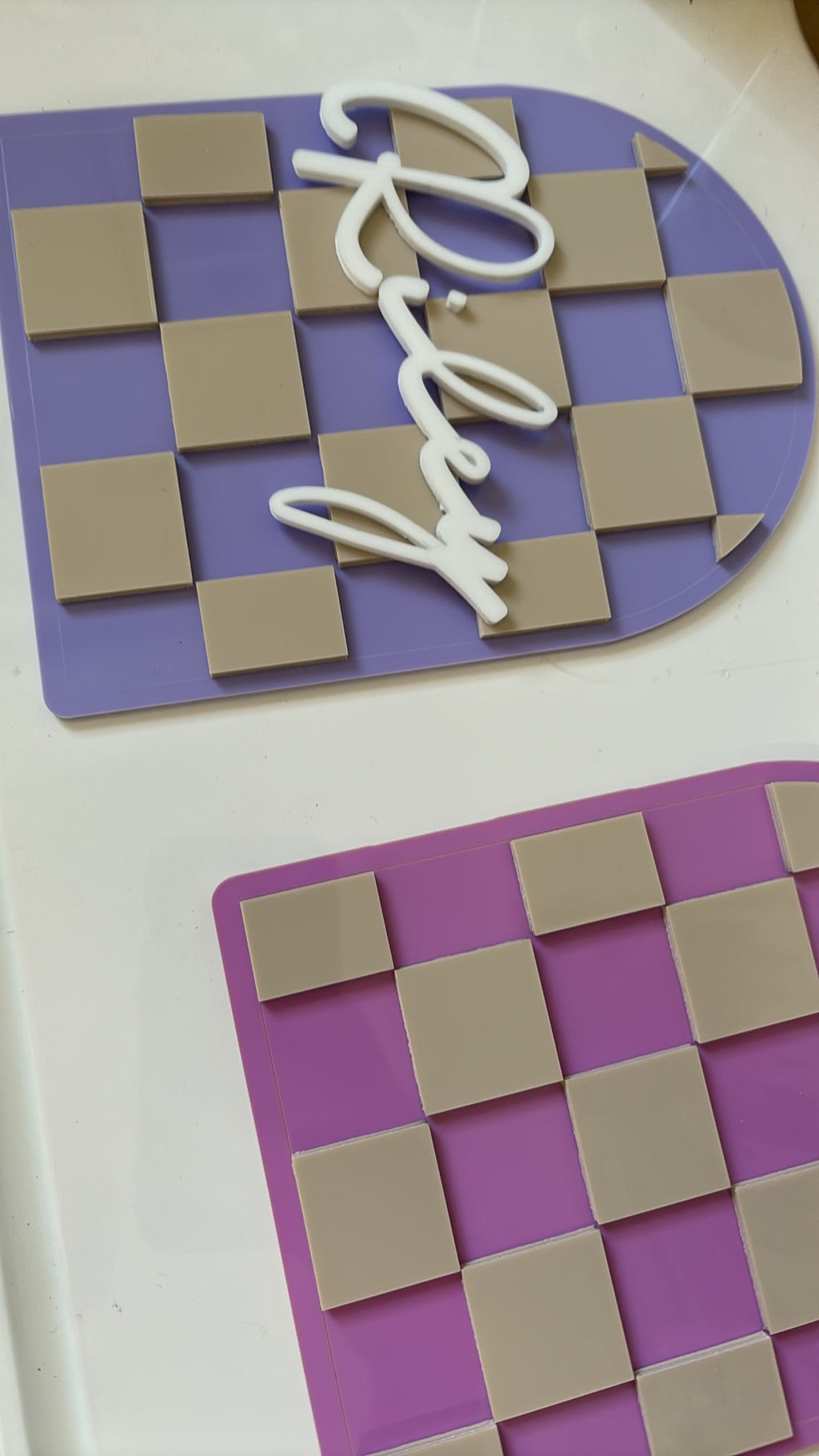 Custom Checkers Name Plaque