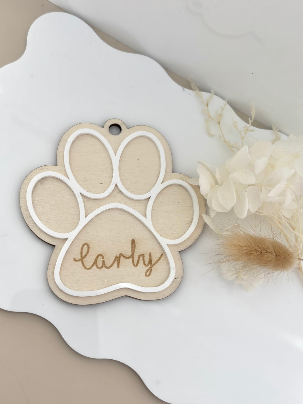 Personalised Paw Print Christmas Ornament
