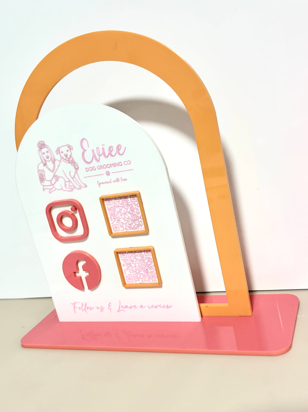 Social Media Review + Follow QR code sign