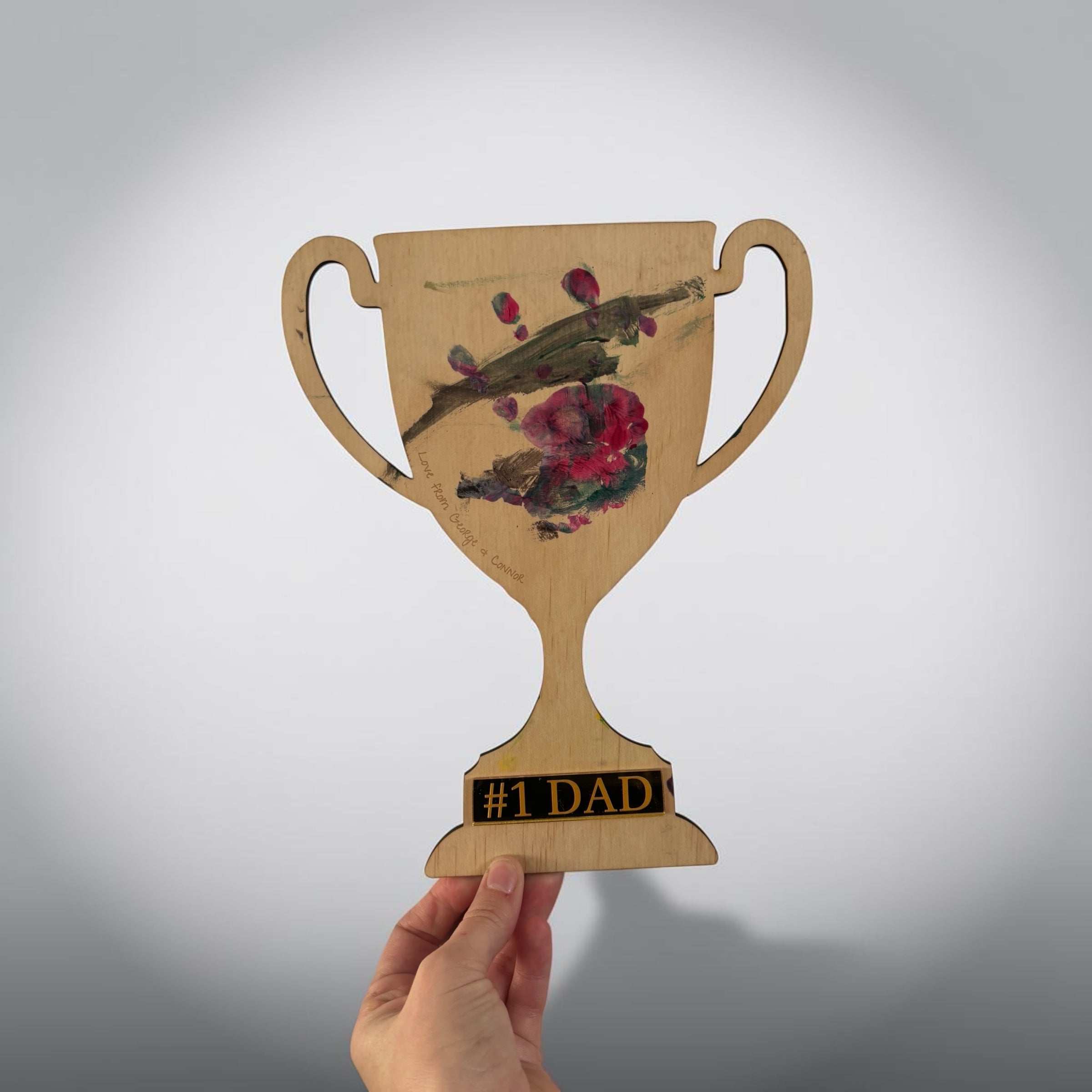 #1 Dad Wooden Trophy Keepsake
