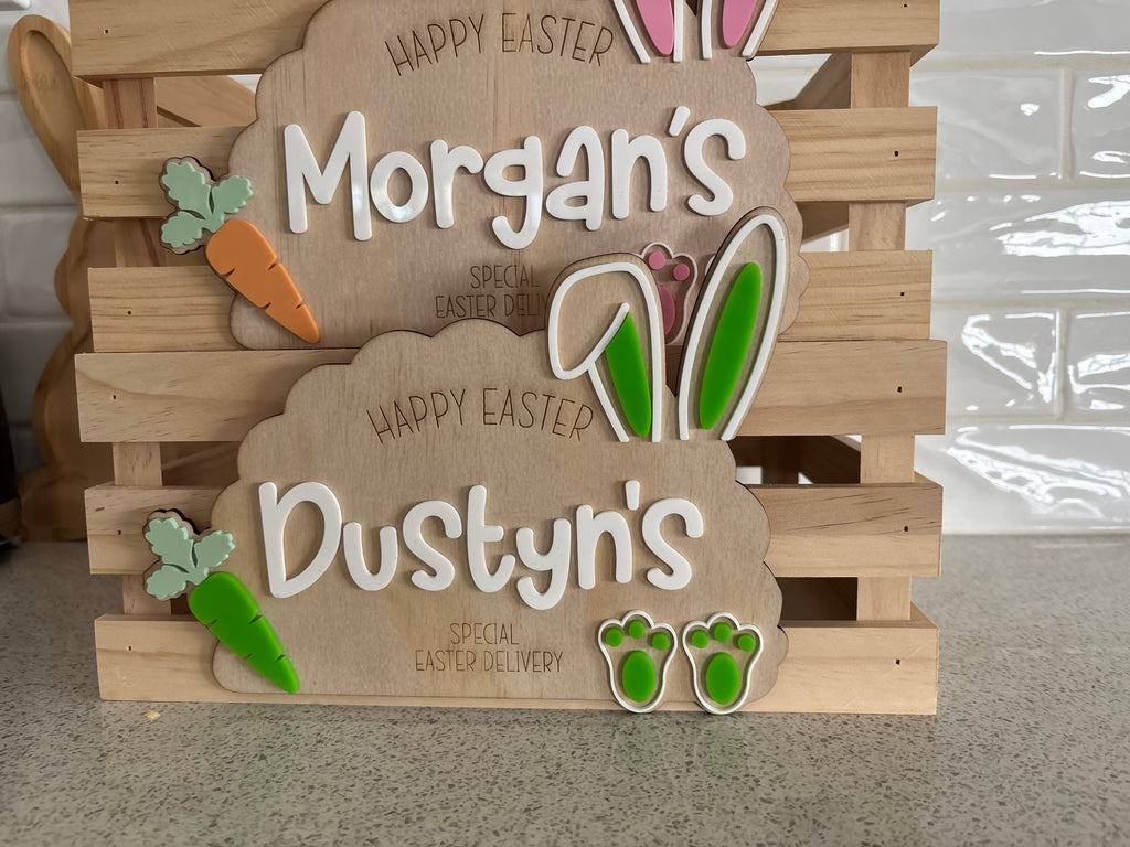Personalised Easter Crate with Carrot Design
