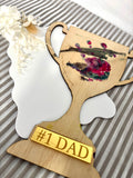 #1 Dad Wooden Trophy Keepsake