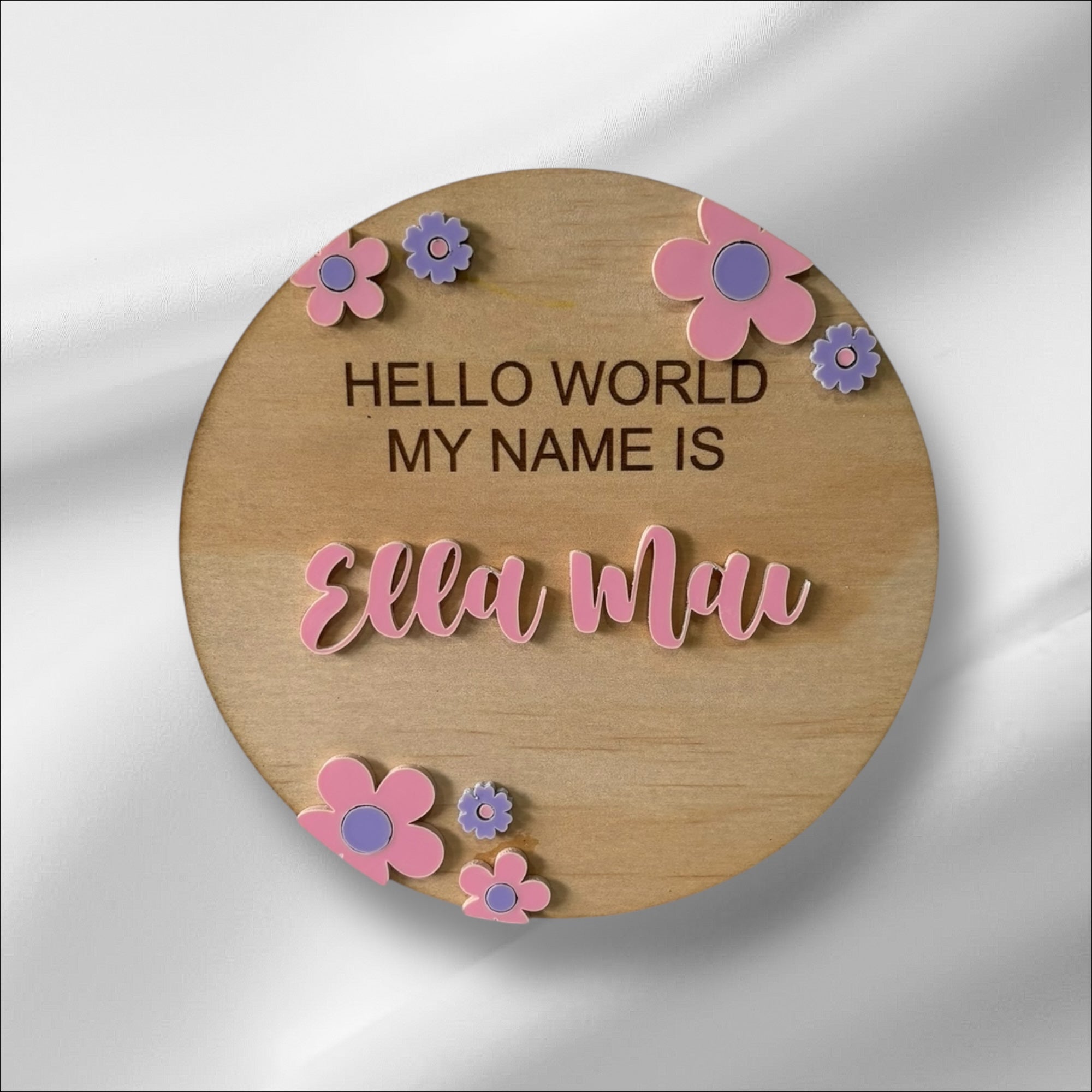 Flower Birth Details Plaque