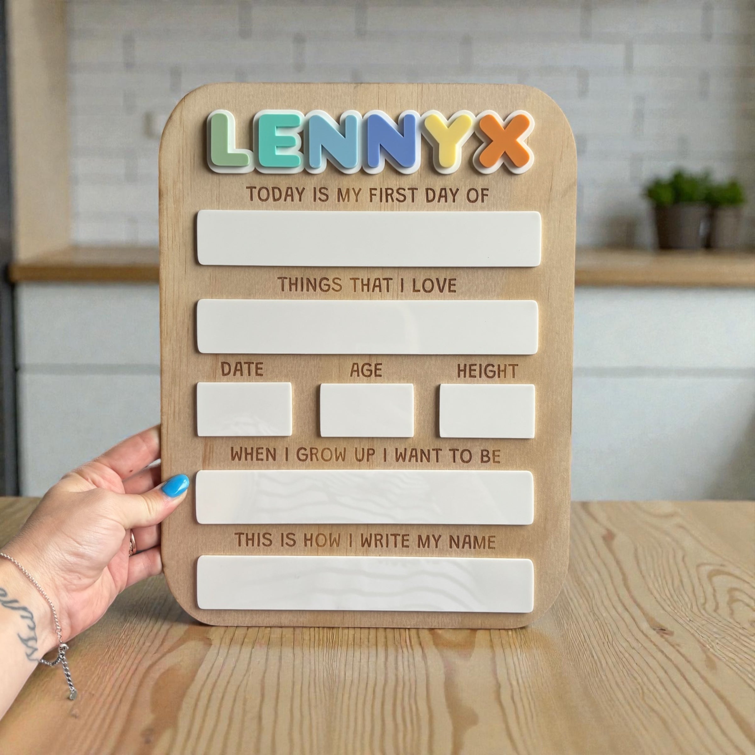 Personalised Rainbow School Board