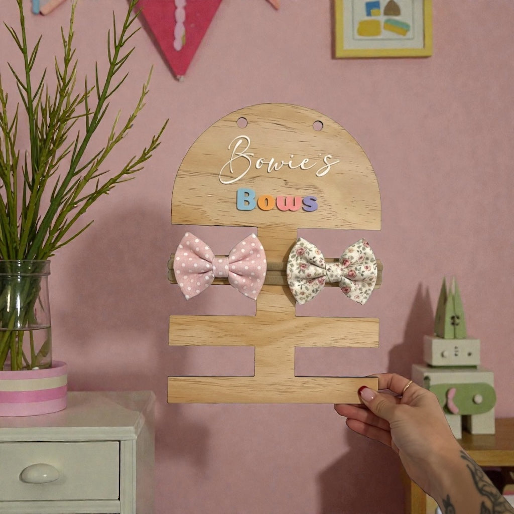 Personalised Wooden Bow Holder