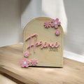 Arch Flower Power Name Announcement Plaque