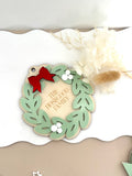 Personalised Family Name Christmas Wreath Ornament