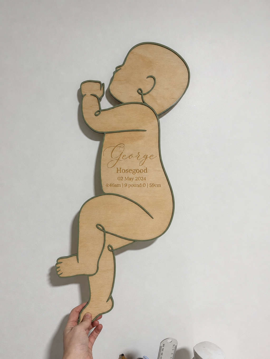 Personalised Baby Keepsake Birth Cutout