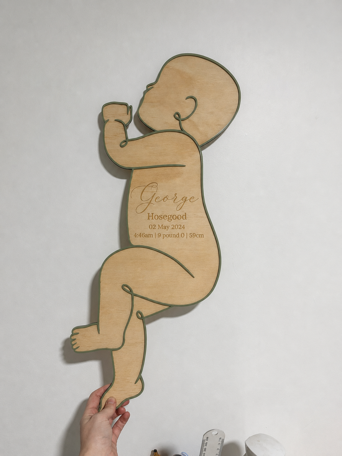 Personalised Baby Keepsake Birth Cutout