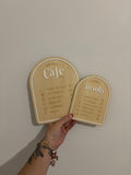 Engraved Wooden Cubby House Menus
