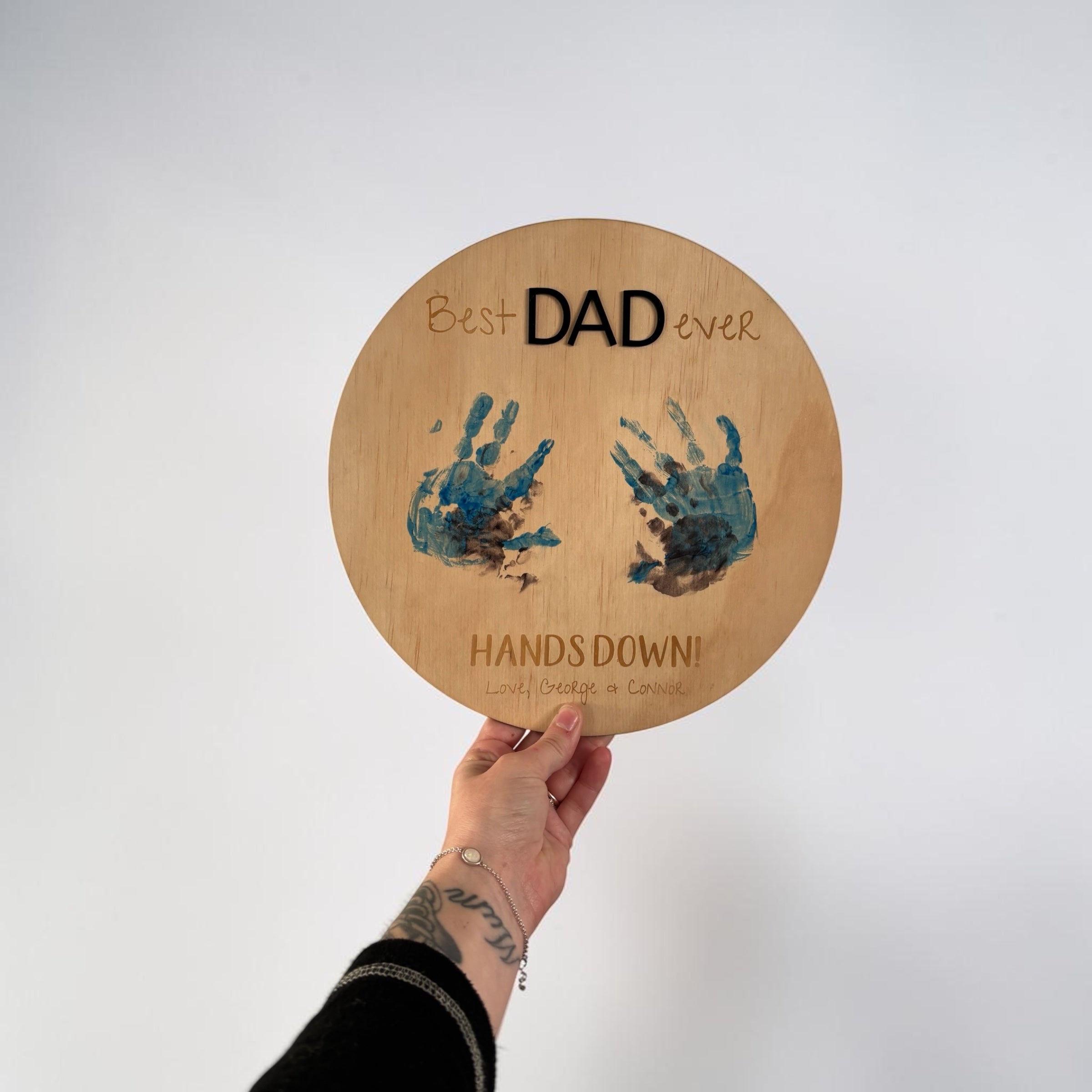Best Dad Ever DIY Handprint Plaque