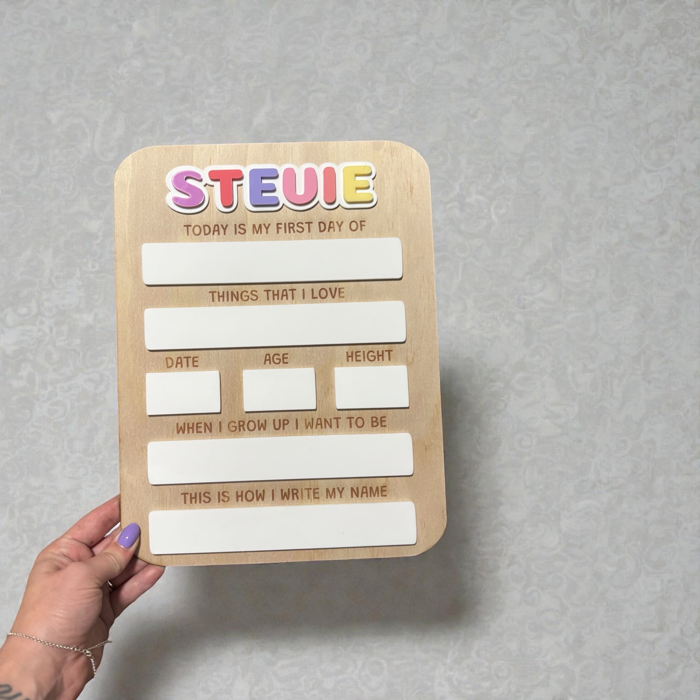 Personalised Rainbow School Board
