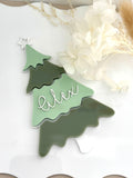 Personalised Two-Tone Christmas Tree Ornament