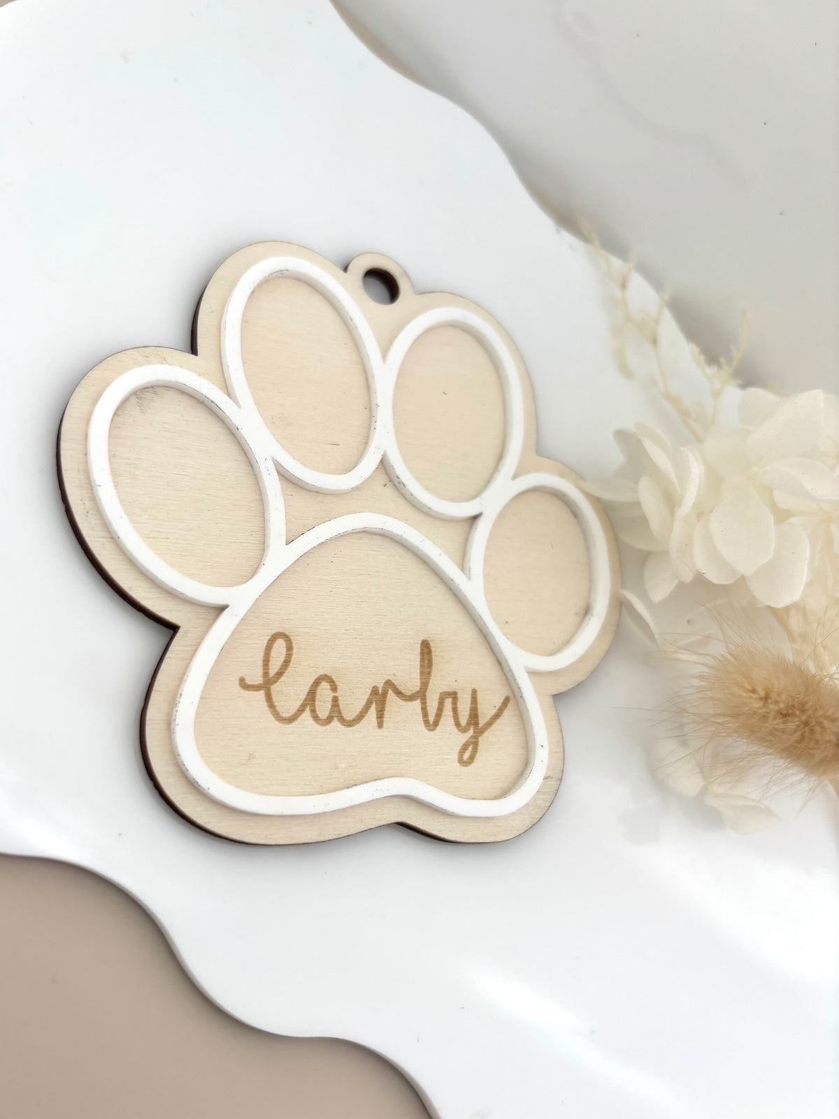 Personalised Paw Print Christmas Ornament