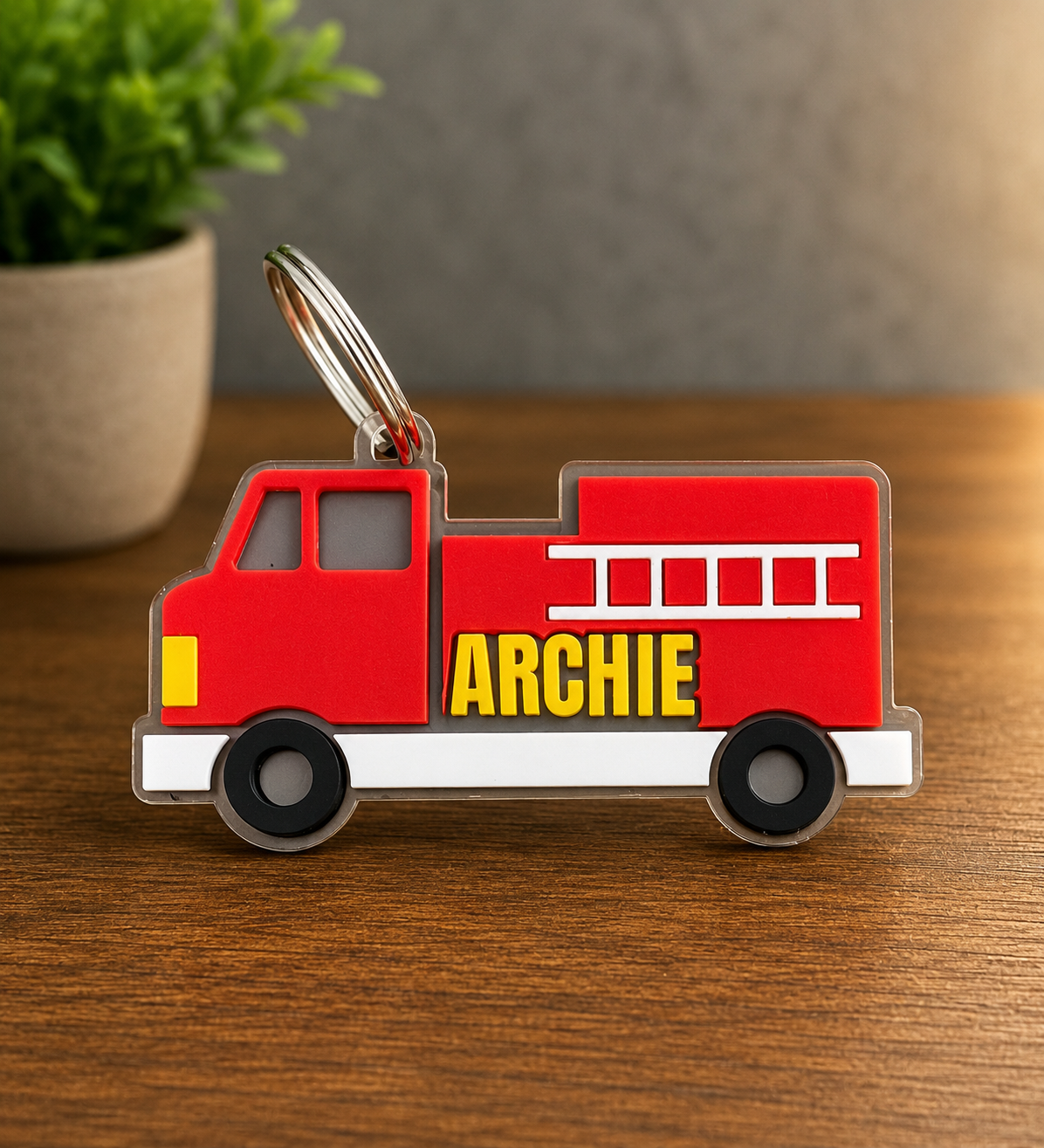 Firetruck Personalised Bag Tag