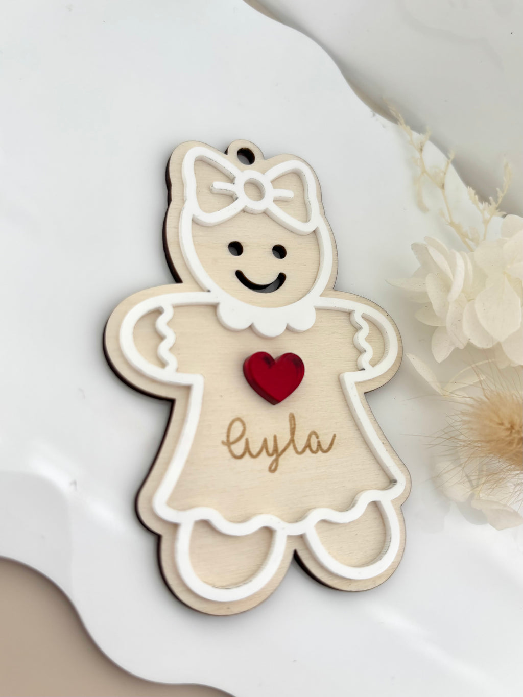 Personalised Gingerbread Girl Christmas Ornament
