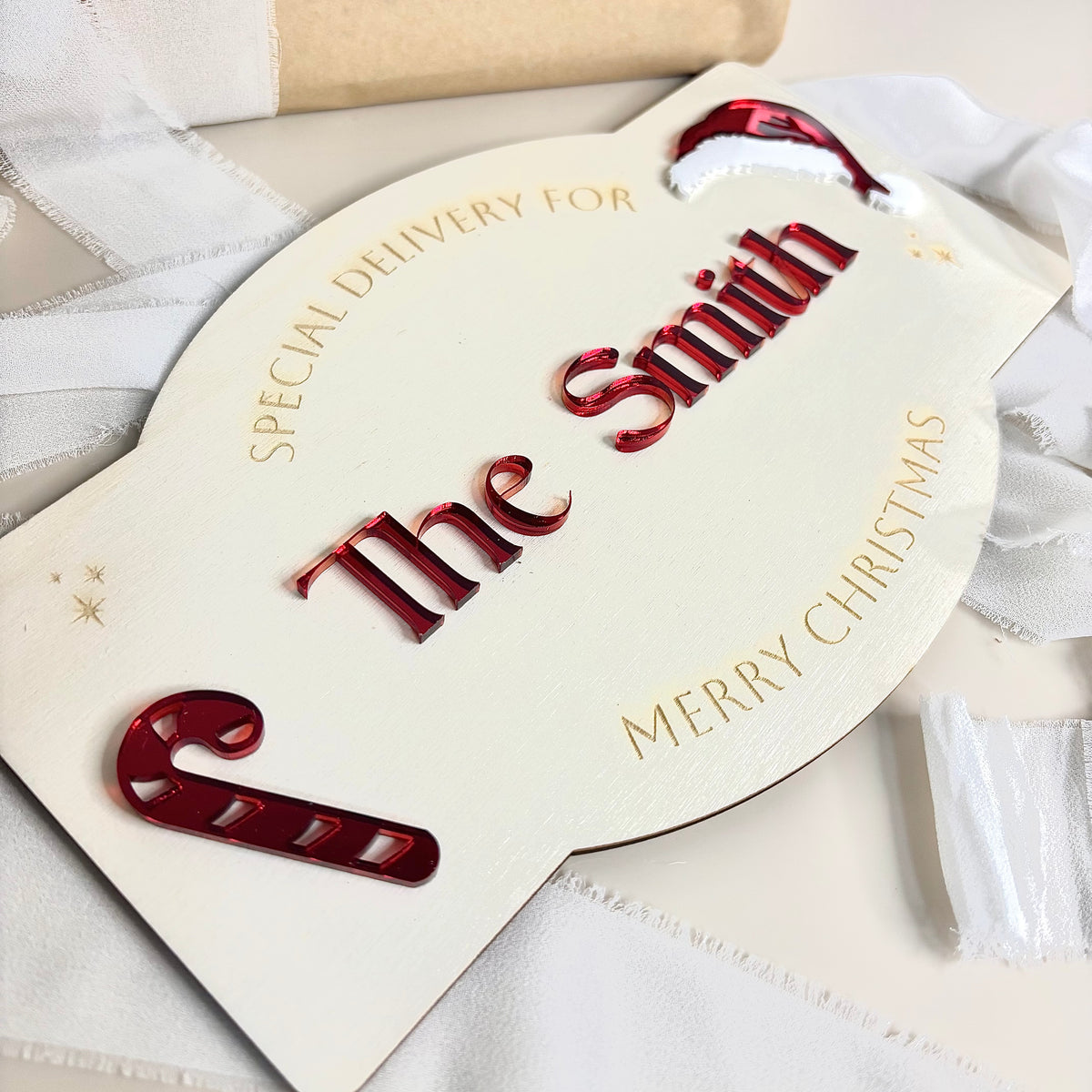 Candy Cane Christmas Plaque