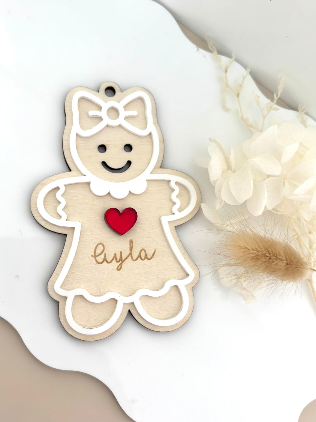 Personalised Gingerbread Girl Christmas Ornament