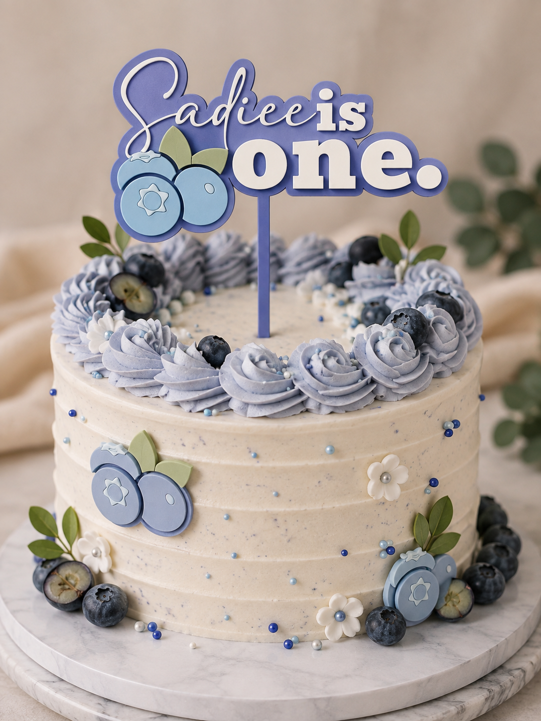 Blueberry Cake Topper