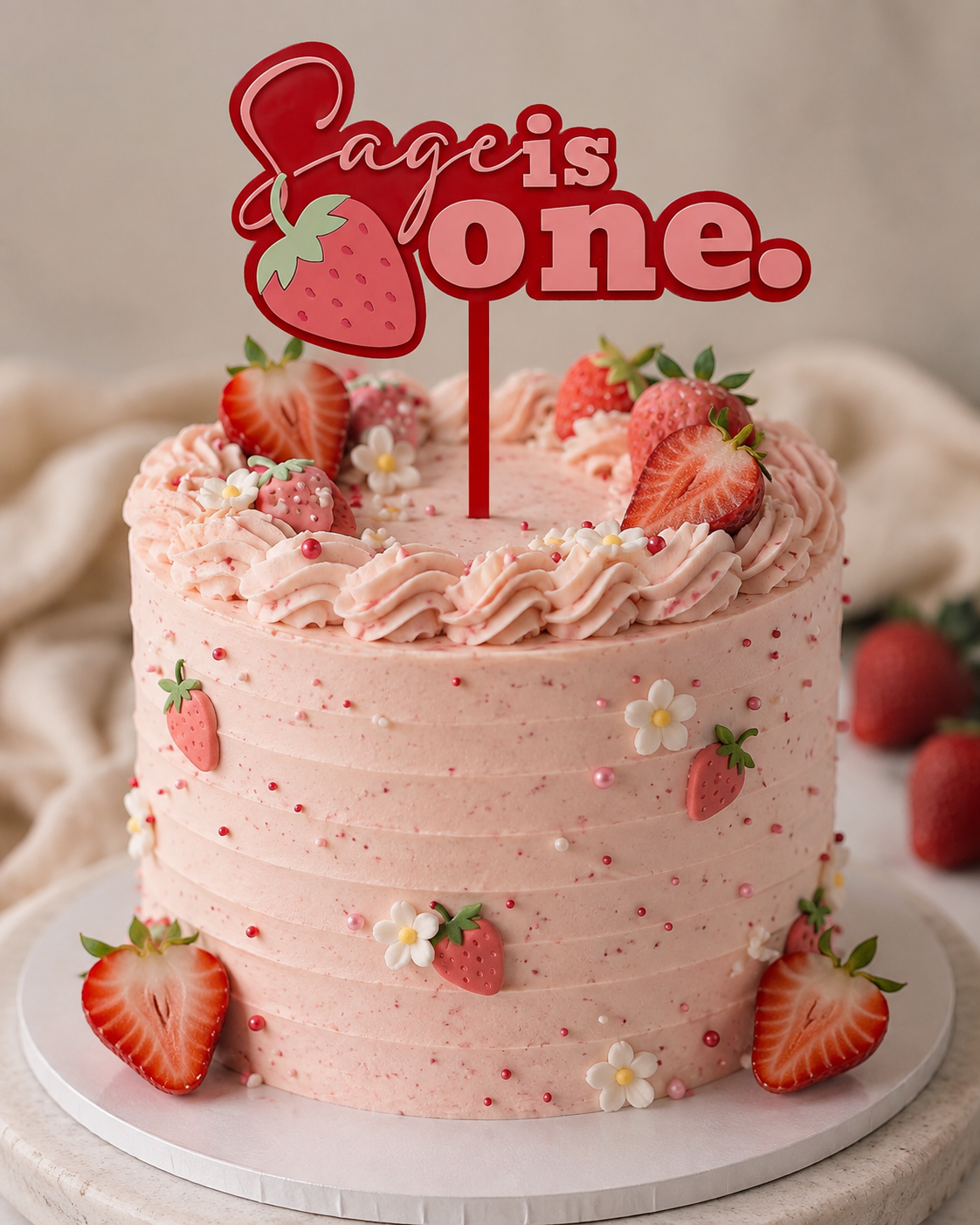 Strawberry Cake Topper