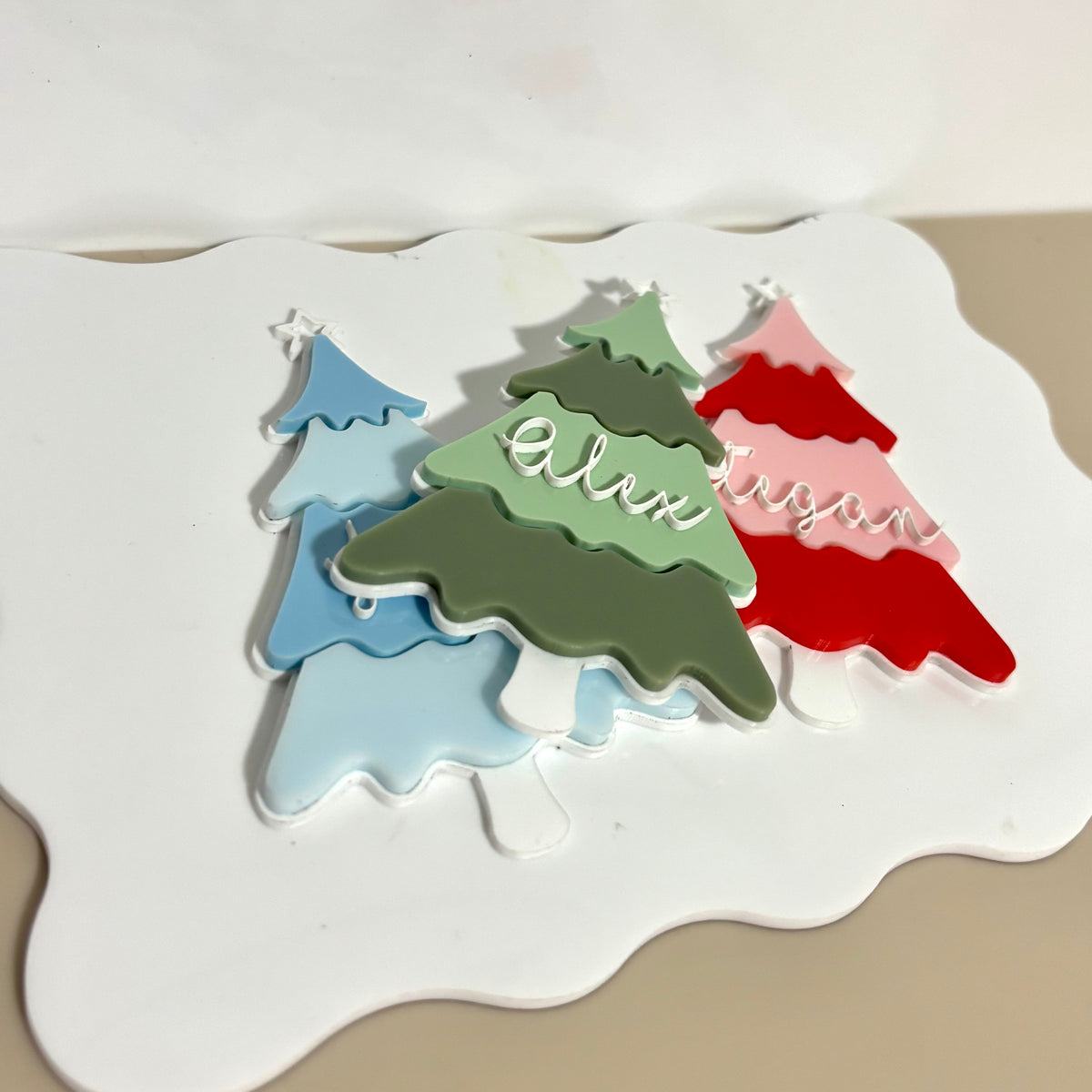 Personalised Two-Tone Christmas Tree Ornament