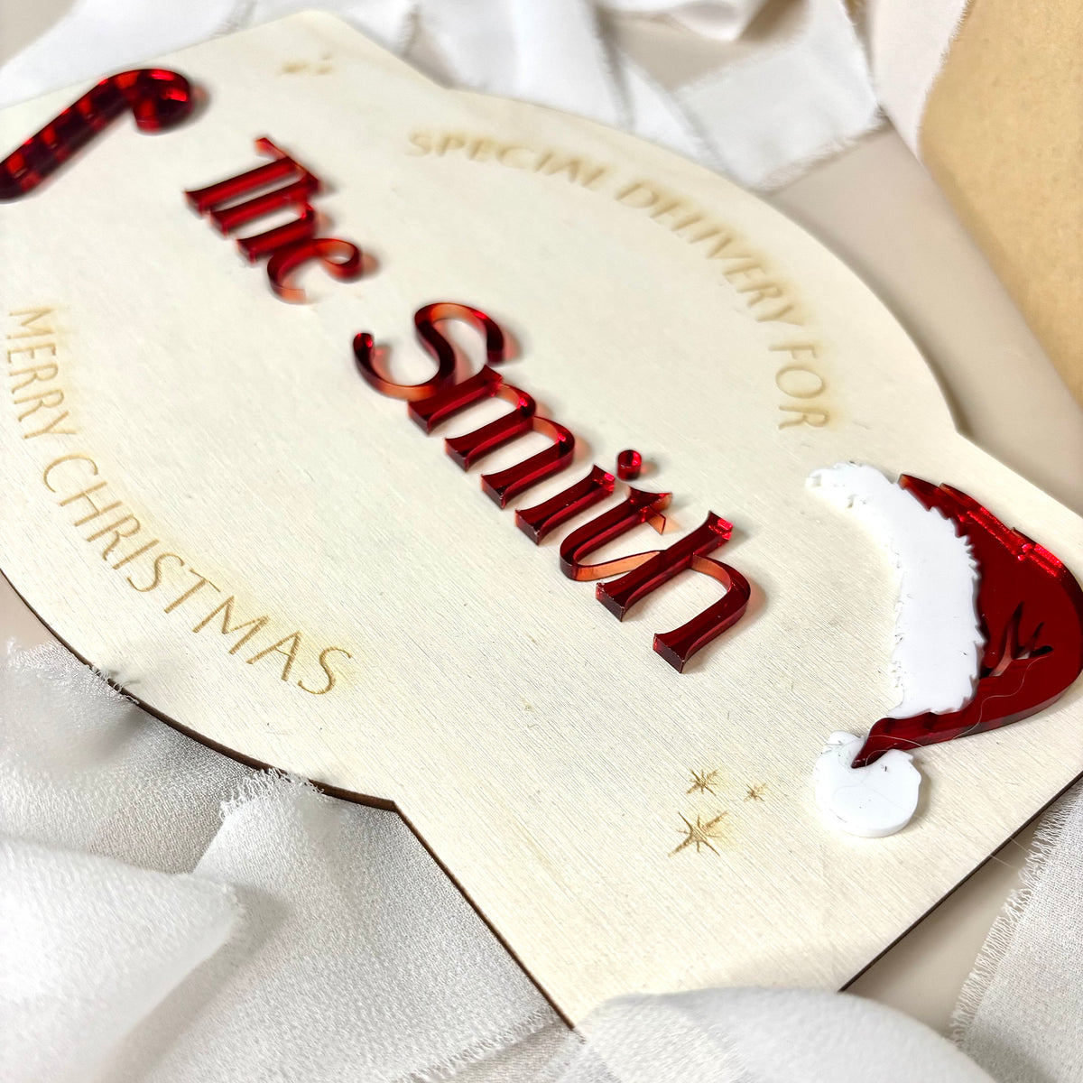 Candy Cane Christmas Plaque