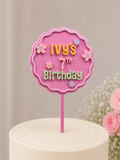 Custom Wavy Circle Cake Topper