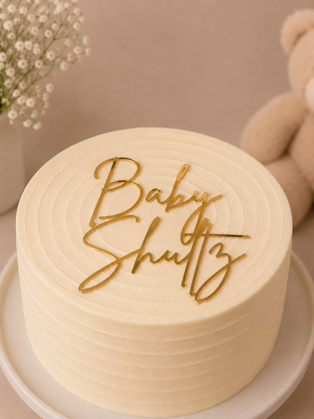 Elegant Gold Birthday Cake Topper