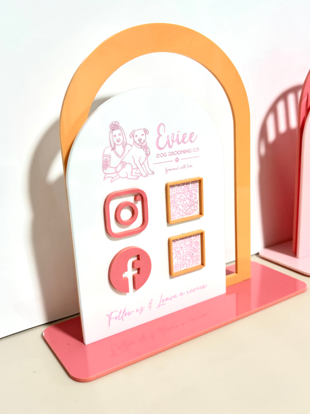 Social Media Review + Follow QR code sign