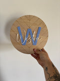 Custom Leaf Pattern Name Sign