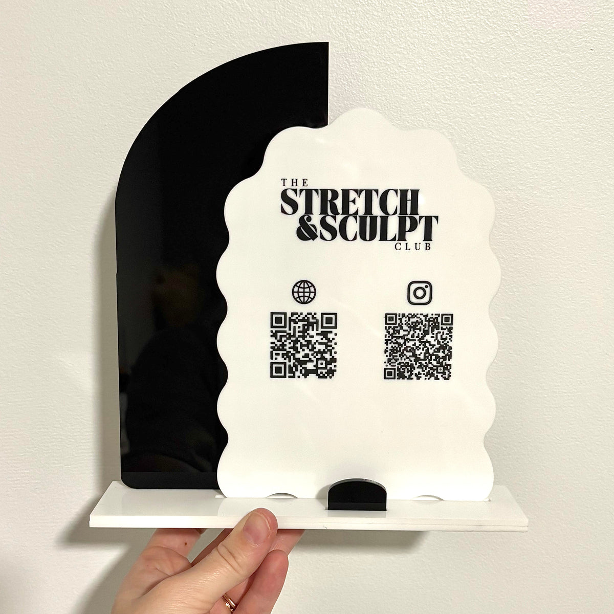 Double Arch Business Card & QR Code Stand