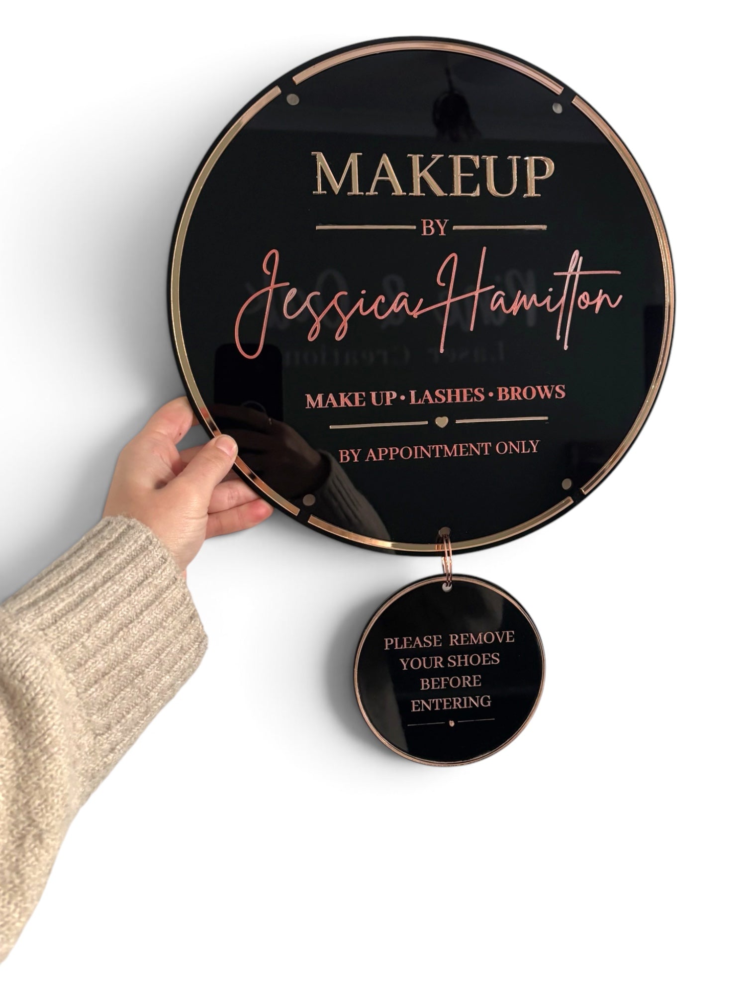 Personalised Round Business Sign with Hanging Door Plaque