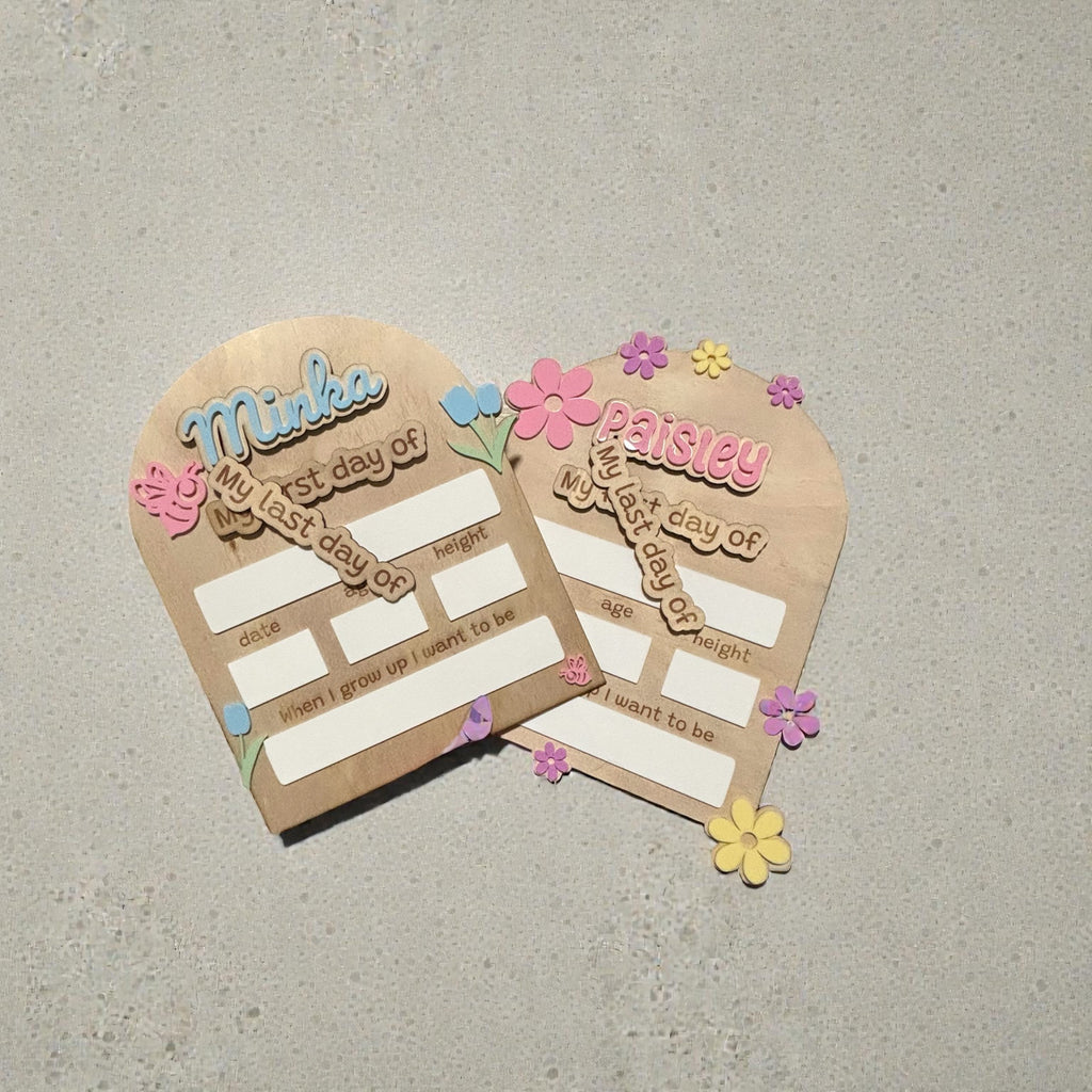 Personalised Flower Power First Day School Board