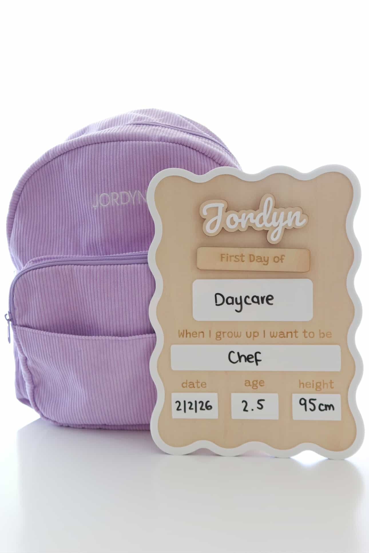Personalised Wavy First Day School Board