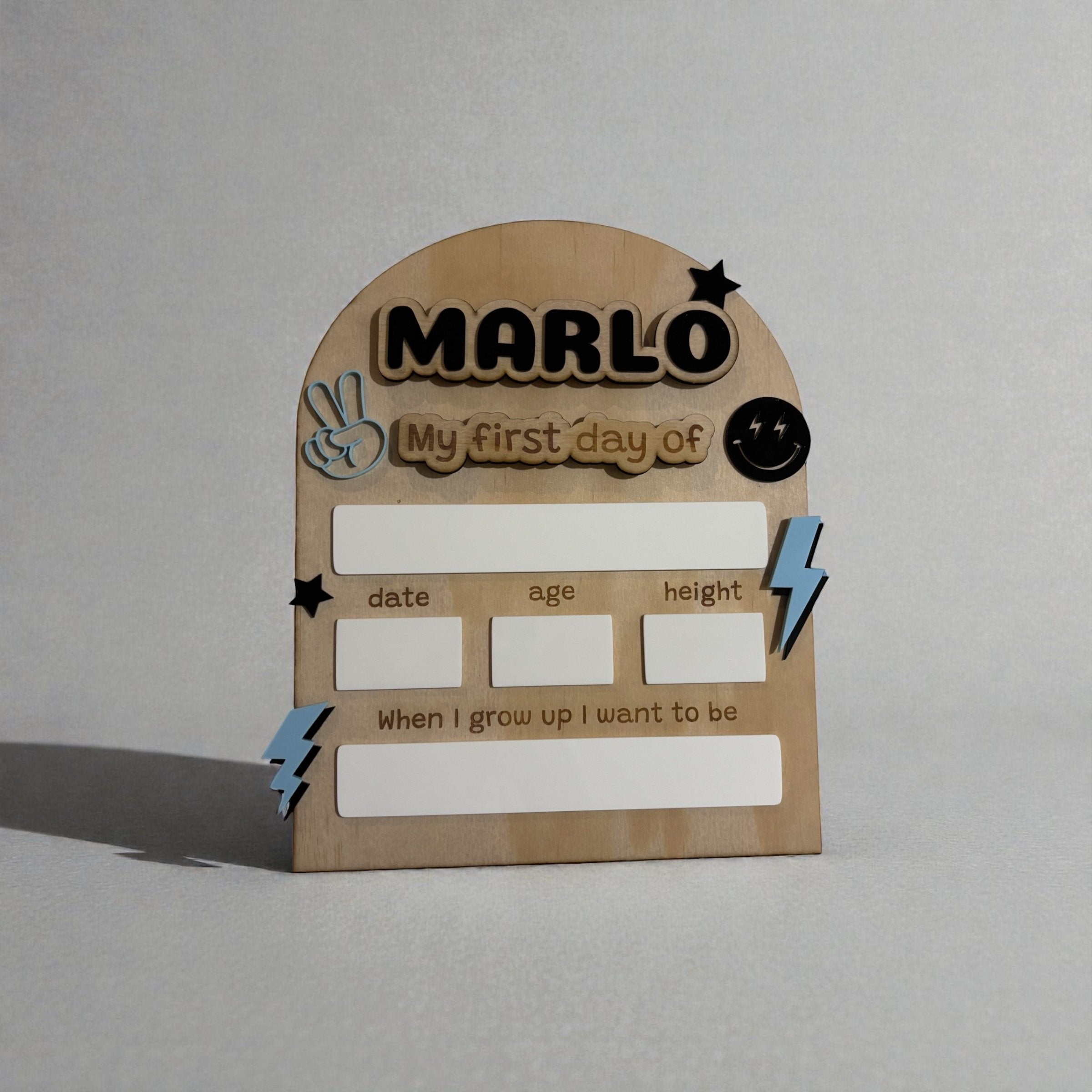 Personalised Smile First Day School Board