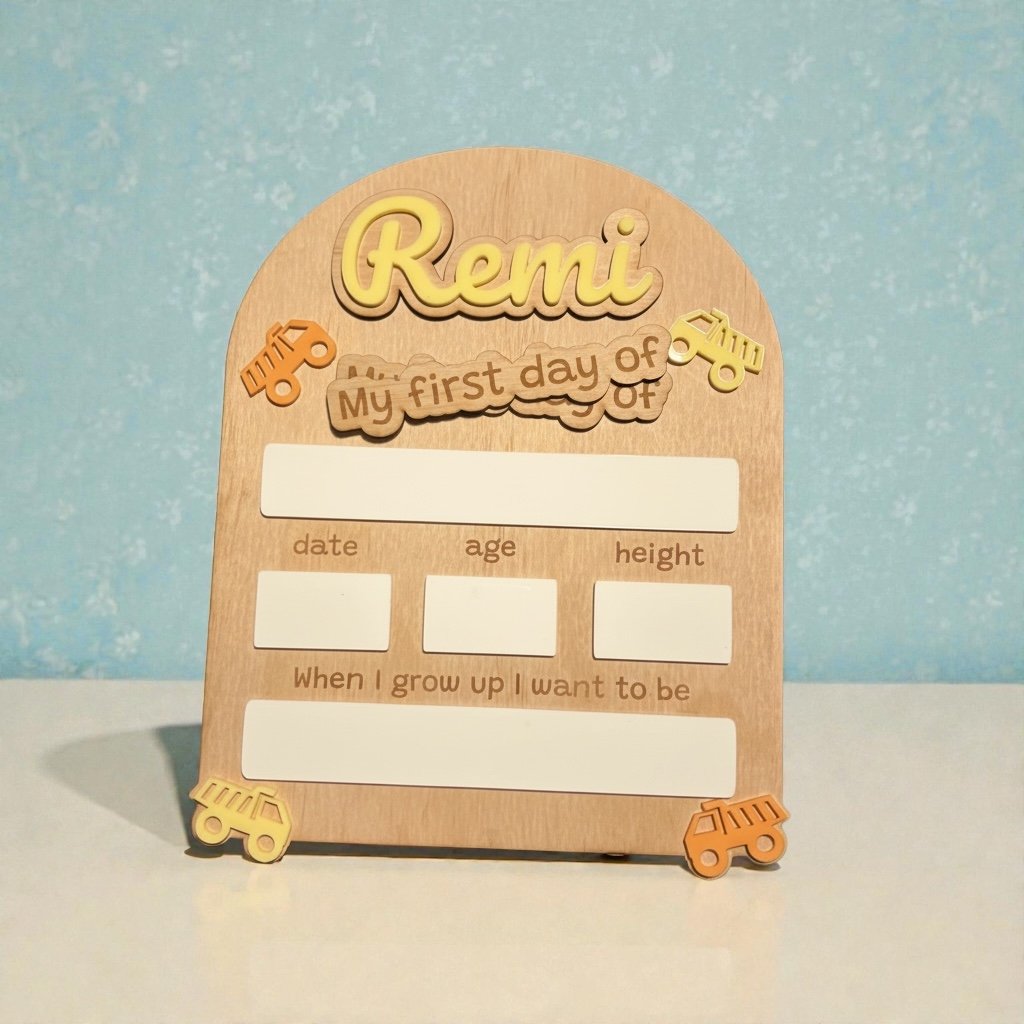 Personalised Construction First Day School Board