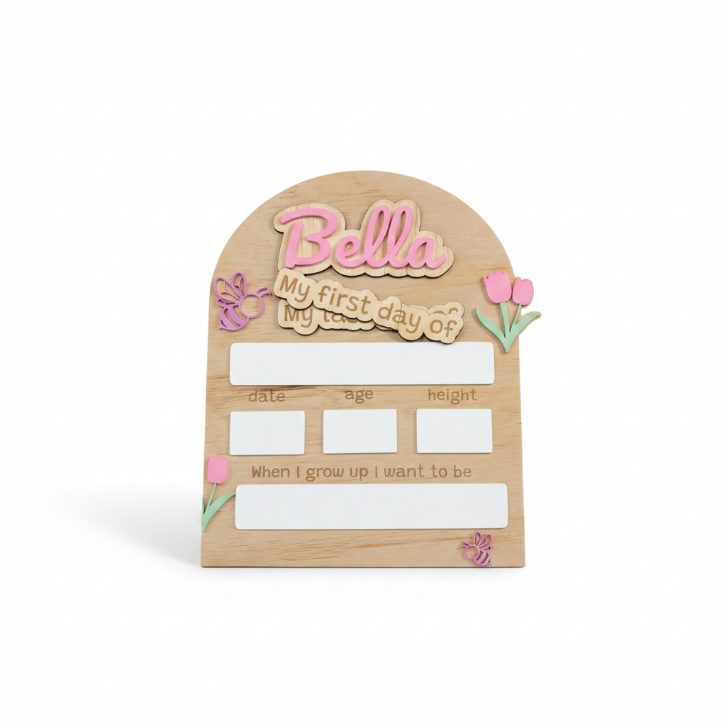 Personalised Tulips First Day School Board