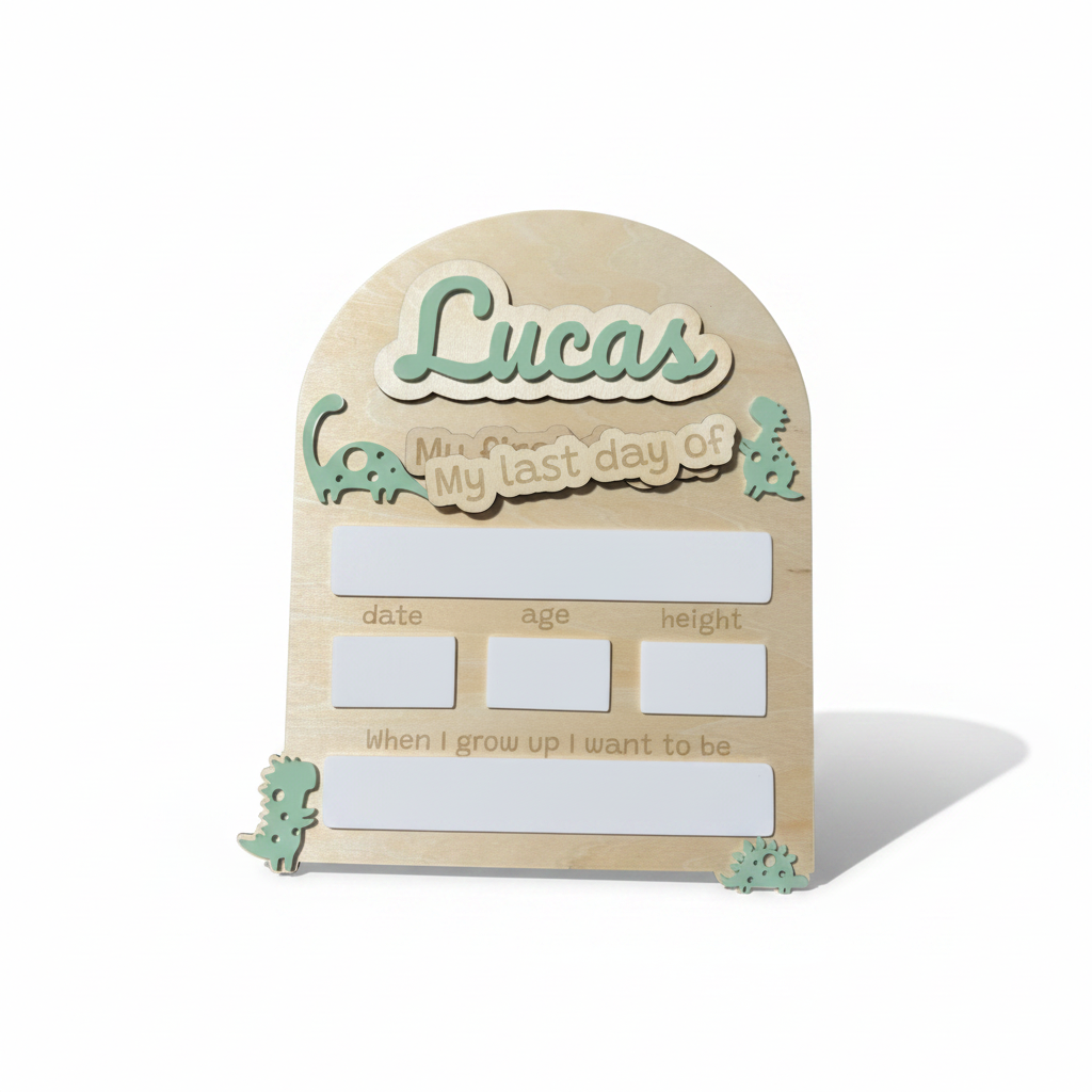 Personalised Dinos First Day School Board