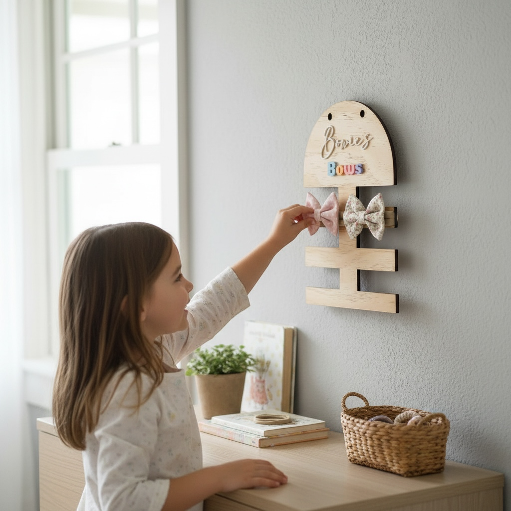 Personalised Wooden Bow Holder