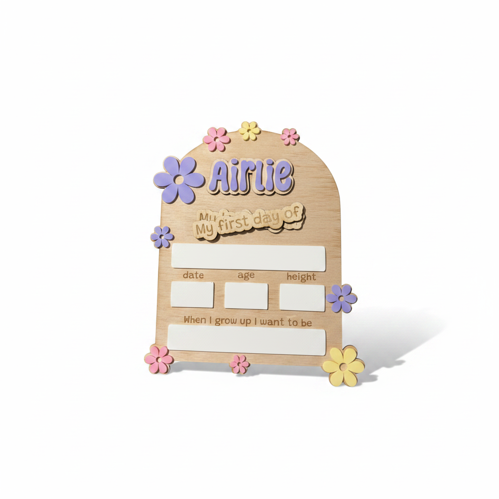 Personalised Flower Power First Day School Board