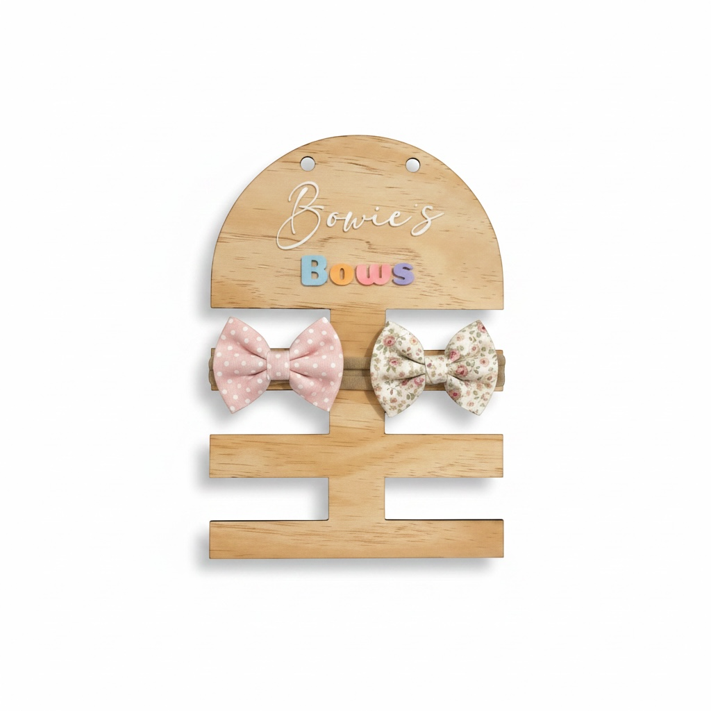 Personalised Wooden Bow Holder