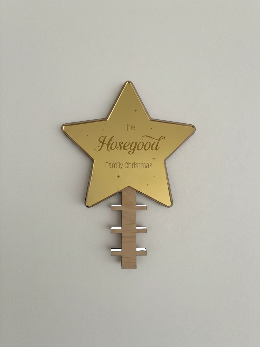 Personalised Christmas Star Tree Topper