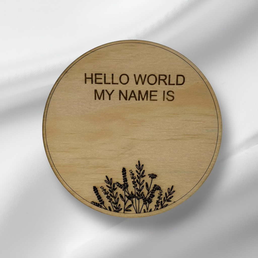 Hello World Wooden Name Plaque