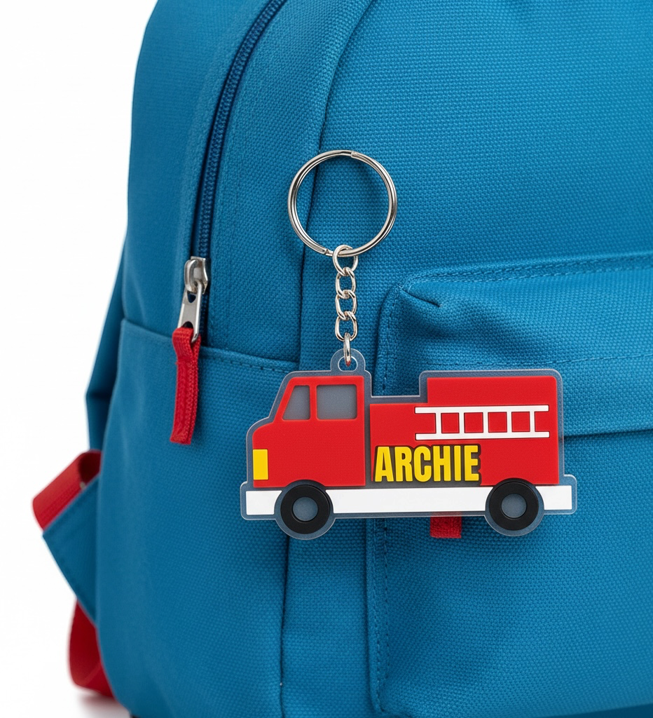 Firetruck Personalised Bag Tag